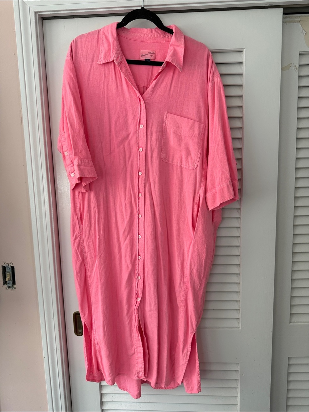 Universal Thread Pink Longline Button-Down Dress